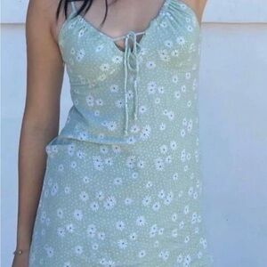 La Hearts Sage Green Daisy Slip Dress